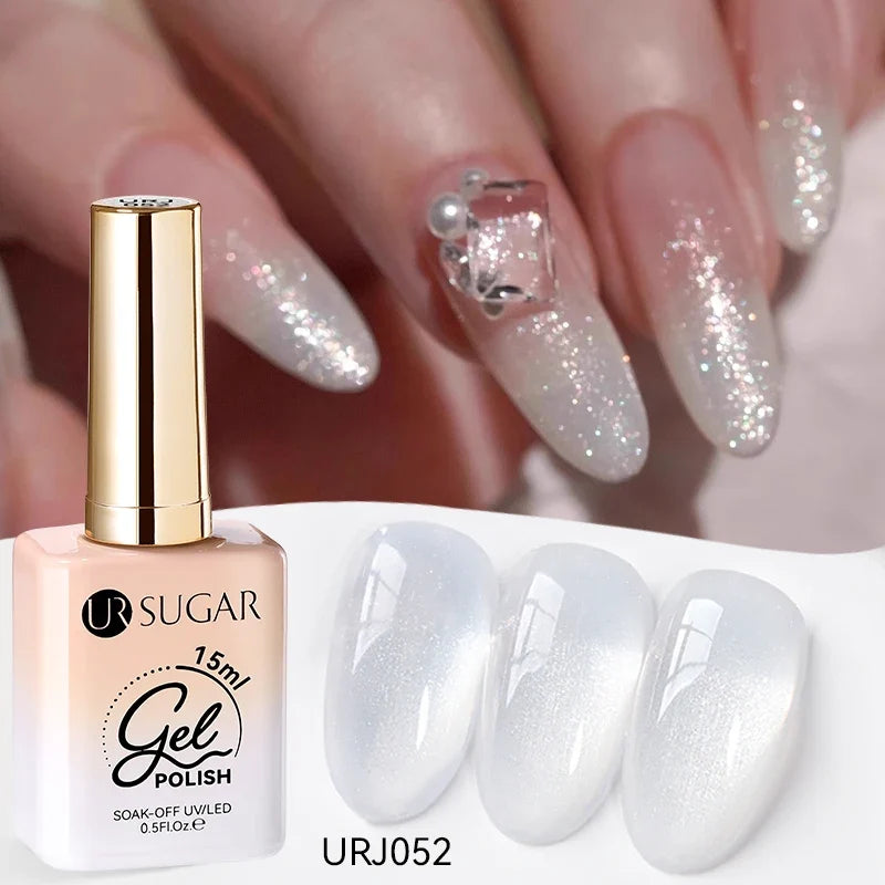 UR SUGAR 15ml Jelly Gel Polish - Milky White Translucent UV Soak Off Nail Art Varnish