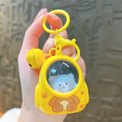 IFYOUOO Luminous Capybara Keychain — Cute Cartoon Space Capsule Keyring for Bags & Gifts