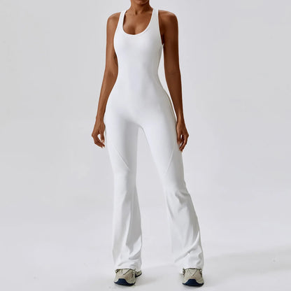 Women’s Yoga Sportswear Jumpsuit – Fitness Gym Romper Stretch Workout Bodysuit with Push Up Support