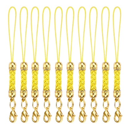 10Pcs Lanyard Strap Set - Lobster Clasp Rope Keychain Hooks Mobile Charms & Key Ring Accessories