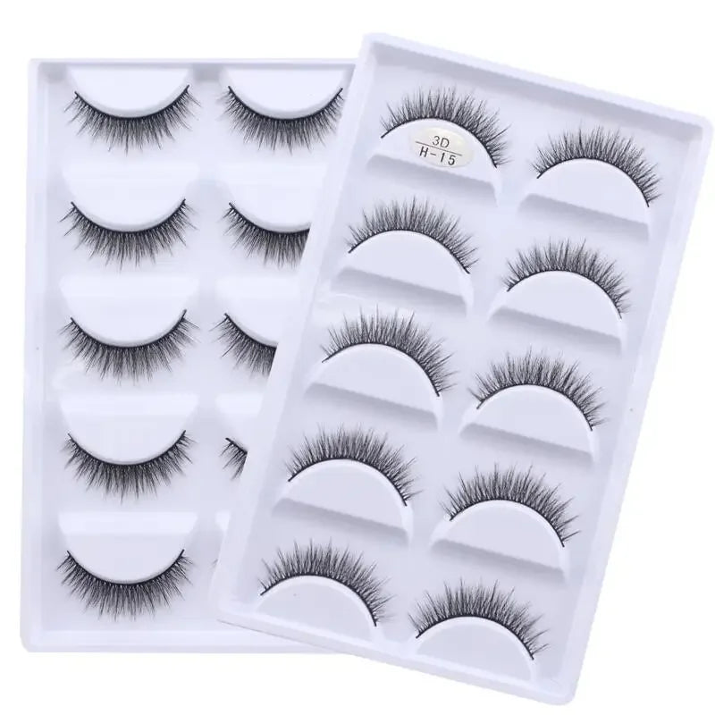 5 Pairs 3D Real Mink False Eyelashes – Soft Natural Look Eyelash Extensions for Makeup & Daily Wear