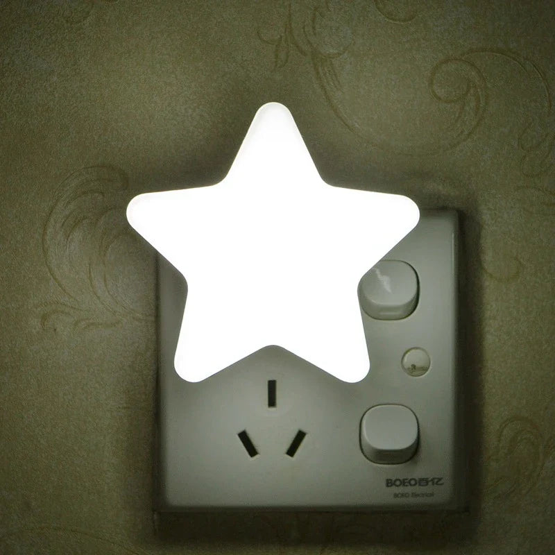 LED Star Night Light – EU/US Plug Night Lamp for Bedroom, Baby Room, Living Room & Home Decoration Lighting