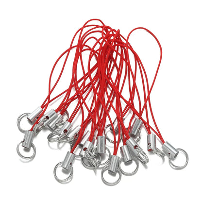 20/50pcs Polyester Lanyard Cord - Double Jump Ring Rope for Keychains, Phone Straps, DIY Crafts & Jewelry Making