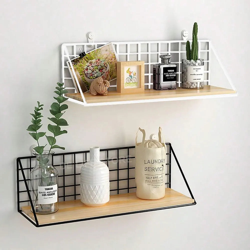 Wooden Hanging Spice Rack – Wall-Mounted Kitchen Organizer for Jars, Seasoning & Accessories