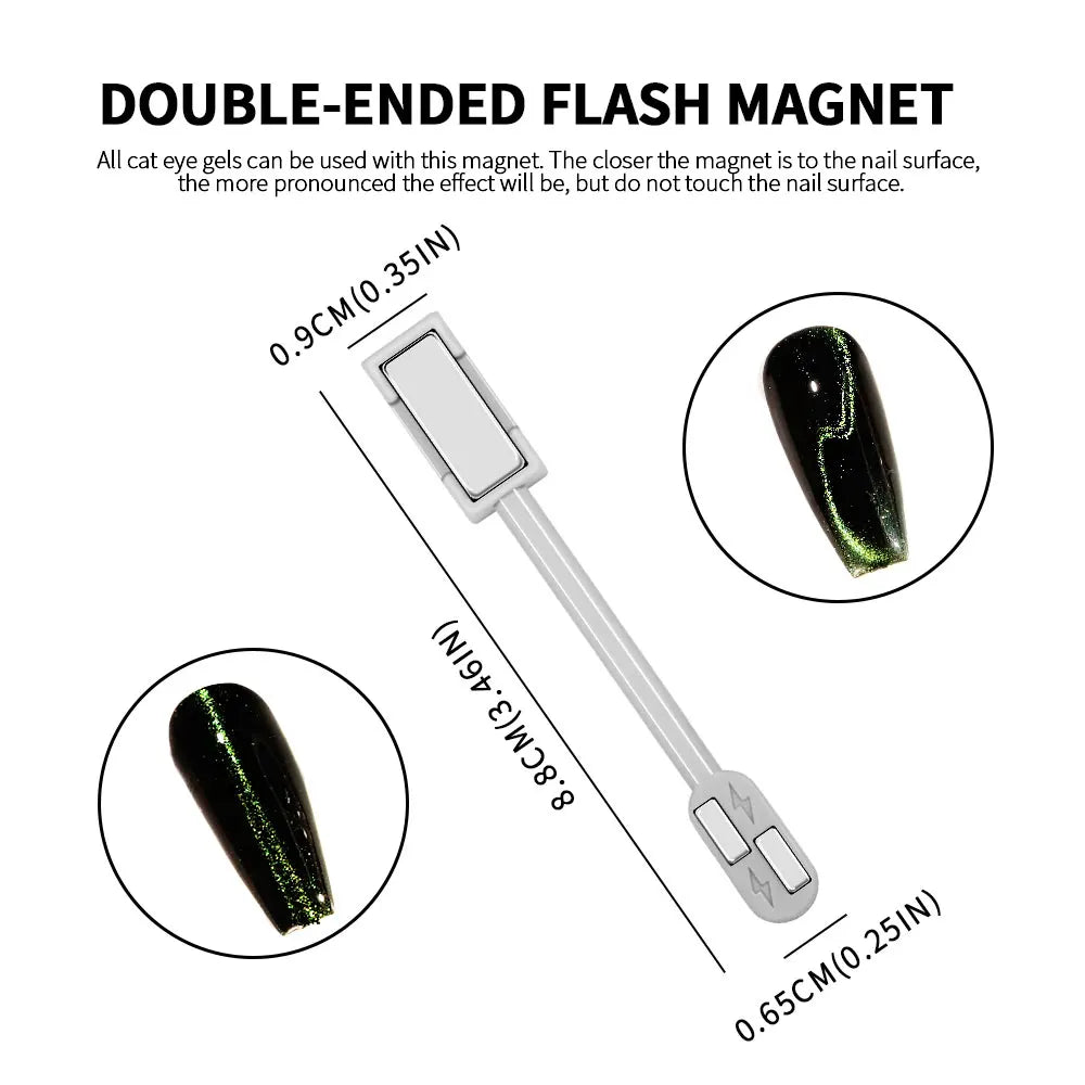 Magnetic Nail Art Wand Pen Set – 3D Cat Eye Gel Magnet Tool for UV Gel Polish & Magic Manicure Designs