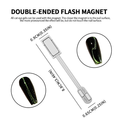 Magnetic Nail Art Wand Set - 3D Cat Eye Gel Polish Magnet Pen for UV Gel Manicure Designs