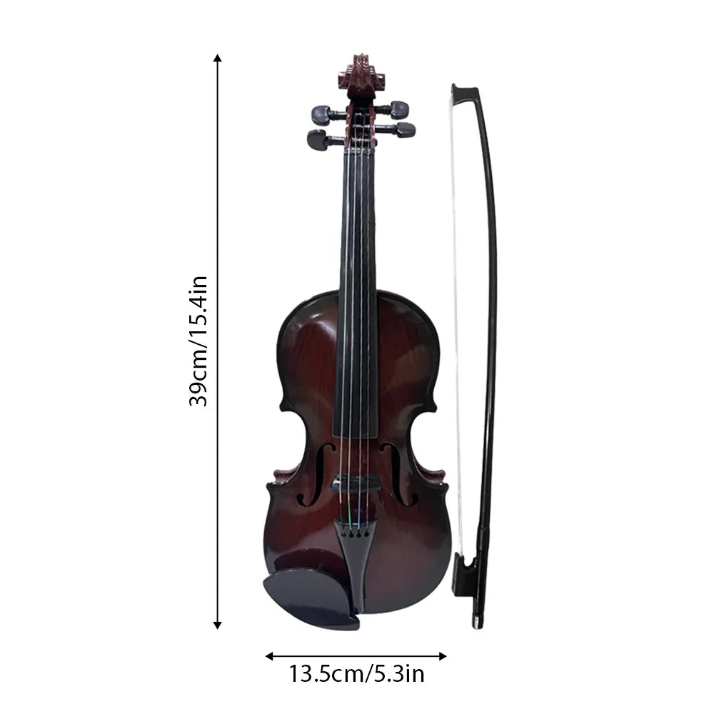 Simulated Violin Practice Kit - Beginner Musical Instrument with Exquisite Workmanship, Performance Prop & Gift Set