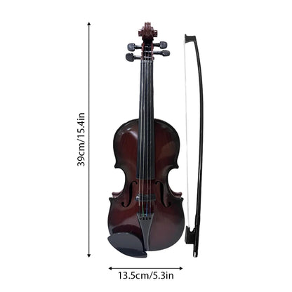 Simulated Violin Practice Kit - Beginner Musical Instrument with Exquisite Workmanship, Performance Prop & Gift Set