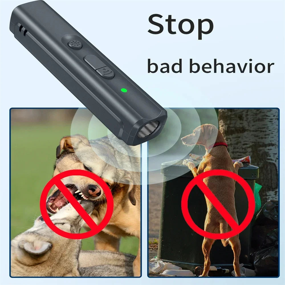 Ultrasonic Dog Bark Deterrent - Portable Anti Bark Training Device for Effective Dog Noise Control & Pet Training