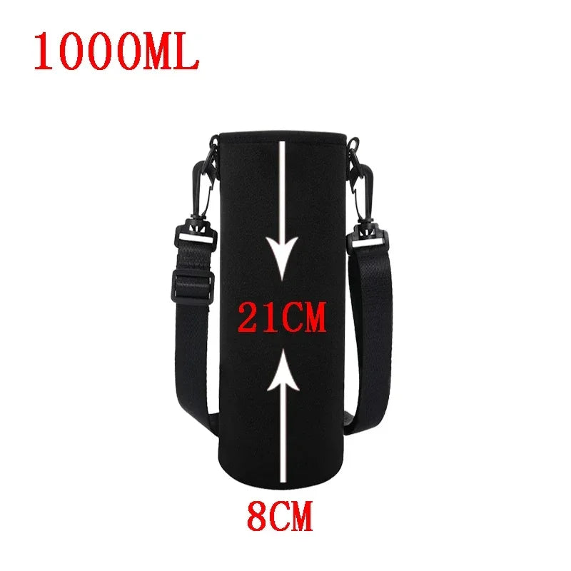 Portable Insulated Water Bottle Holder Bag - Neoprene Thermos Cup Pouch with Adjustable Strap 750ML/1000ML/1500ML
