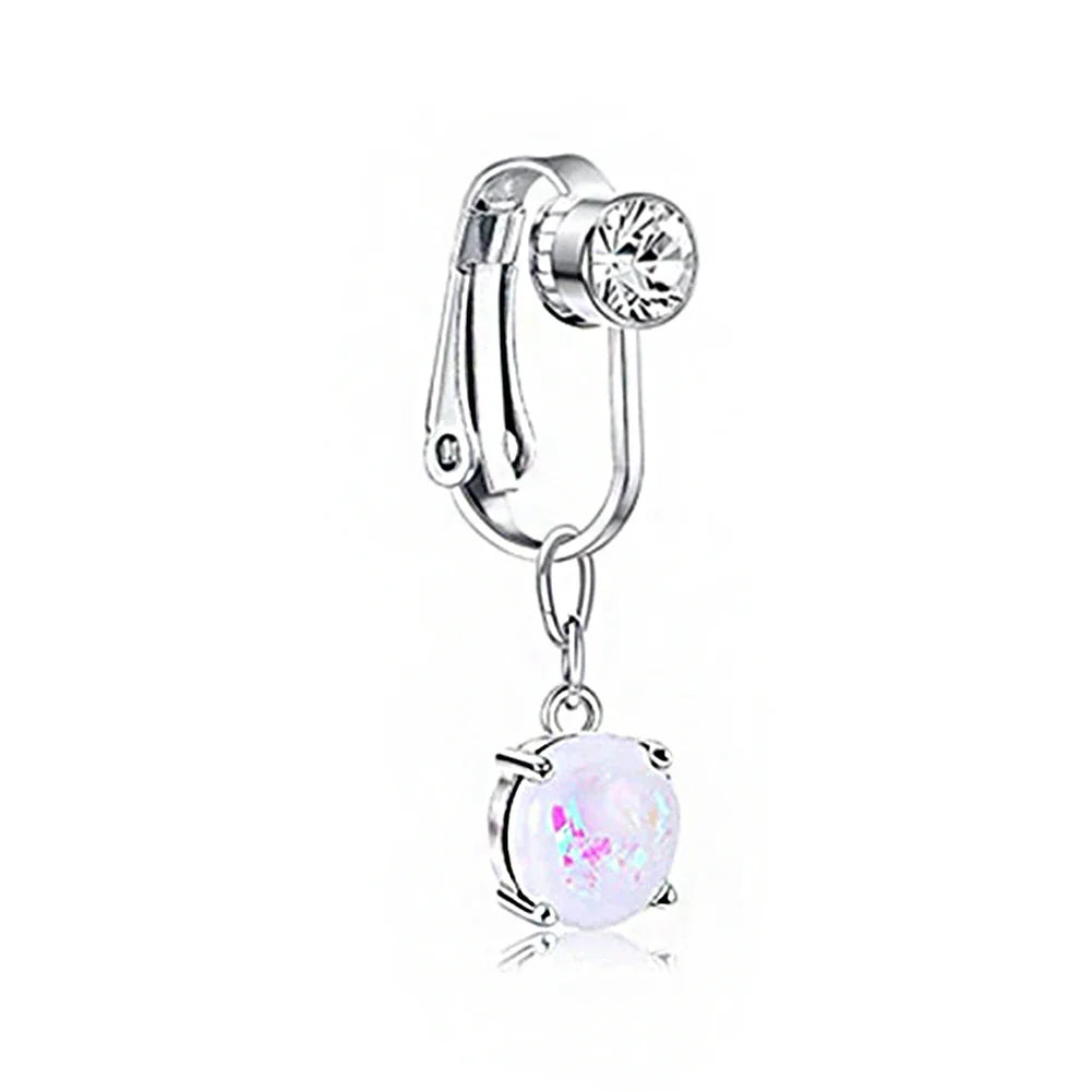 Faux Snake Belly Ring – Fake Clip-On Umbilical Navel Piercing, Belly Button & Cartilage Body Jewelry