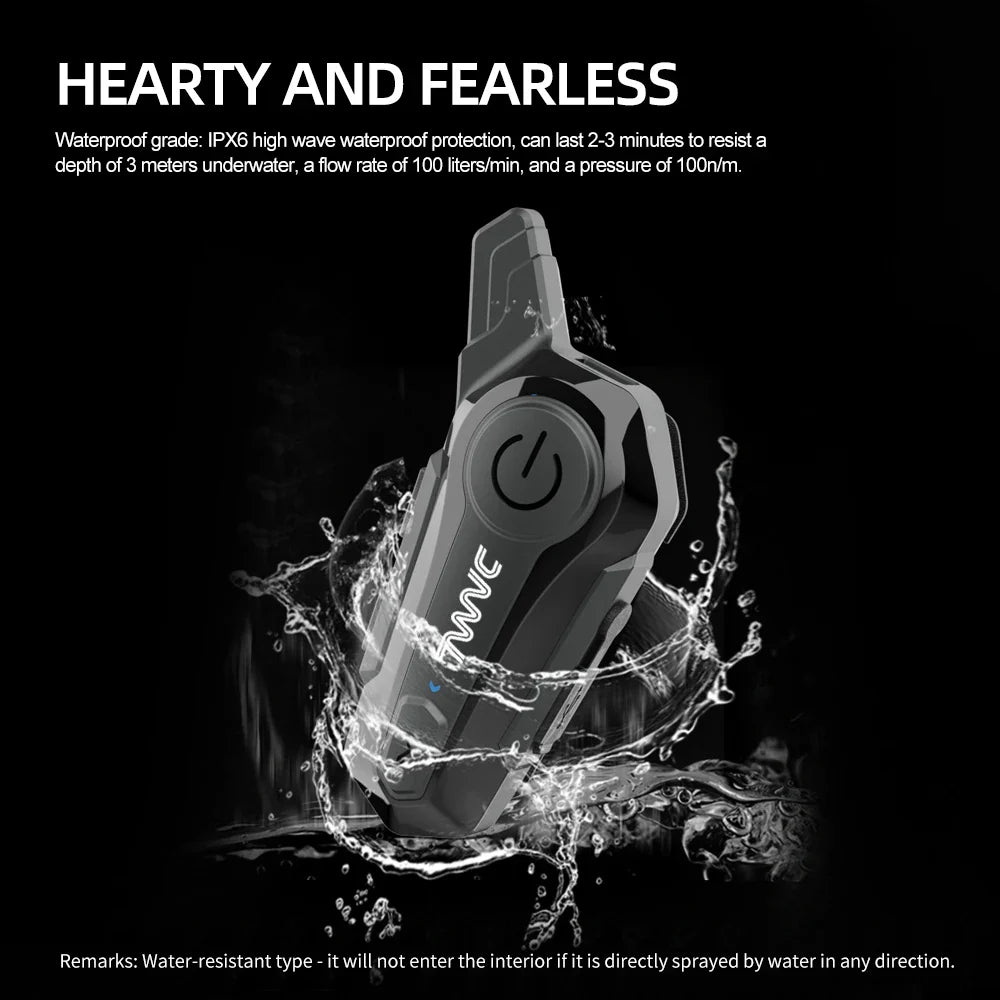 1/2 X1 Bluetooth Motorcycle Helmet Intercom Headset – 1000M Wireless Intercom for 2 Riders, Hands-Free Moto Interphone Call