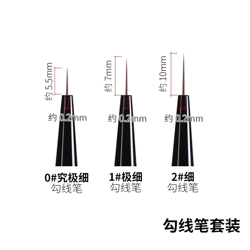 RAYSTUDIO Ultra-Fine Modeling Brush Set – #0 #1 #2 Outline Pens for Hobby, Coloring & Script Detailing