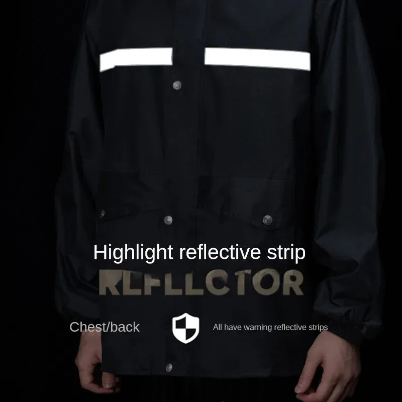 Full Body Motorcycle Rain Suit - Waterproof Reflective Raincoat and Pants Set for Electric Bicycle Riding Protection