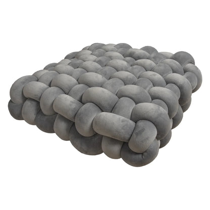 Knotted Square Cushion – Nordic Aesthetic Hand-Made Plush Pillow for Office Chair & Decorative Sleeping Back Support
