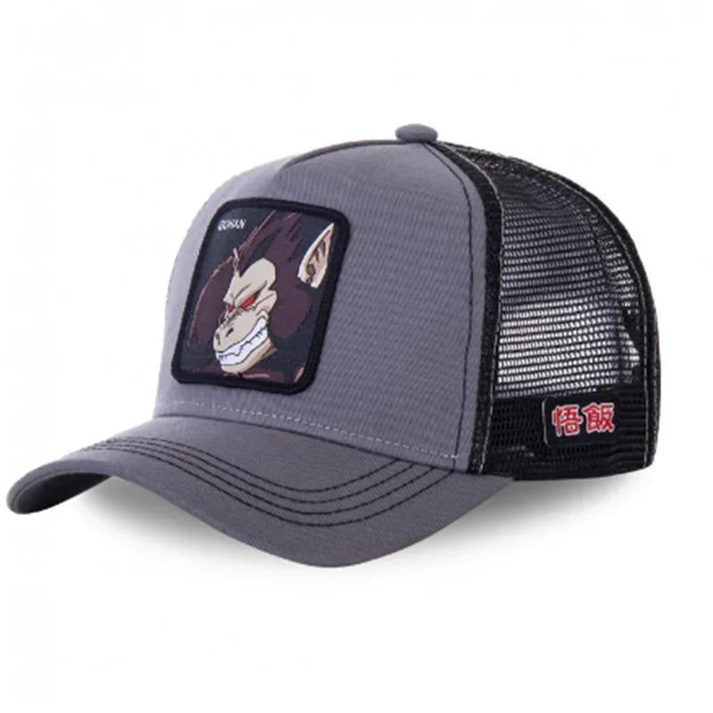 Dragon Ball Son Goku Cap - Embroidered Hip Hop Trucker Mesh Hat Adjustable Summer Travel Sun Visor for Men