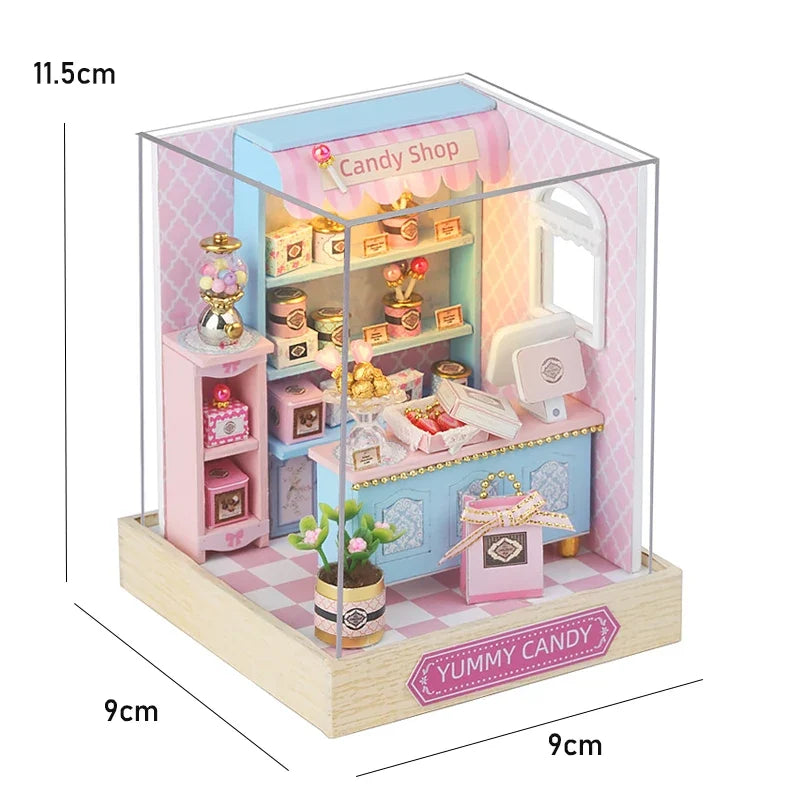 DIY Mini Dollhouse Kit - Handmade 3D Flower House Puzzle Model with Furniture Home Decor Gift