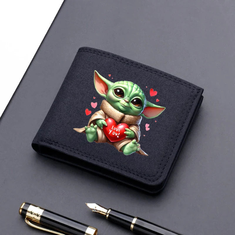 Star Wars Men's Canvas Wallet – Black/Blue/Gray Short Purse, Card Holder & Money Bag with Credit Card Case