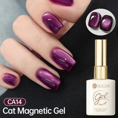 UR SUGAR Jelly Pink Cat Magnetic Gel Nail Polish 15ml - Glitter Ice Effect Soak Off UV LED Semi-Permanent Manicure Gel