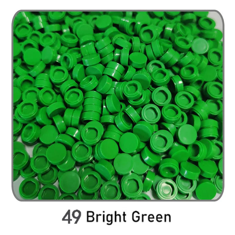 1000Pcs 1x1 Round Building Blocks Set - 52 Color DIY Creative Educational Bricks Compatible with 98138 Toy Kits for Kids