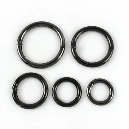 10Pcs Metal O Ring Spring Clasps - 10-38mm Openable Round Carabiner Snap Hooks for Keychains, Bags & DIY Jewelry Accessories