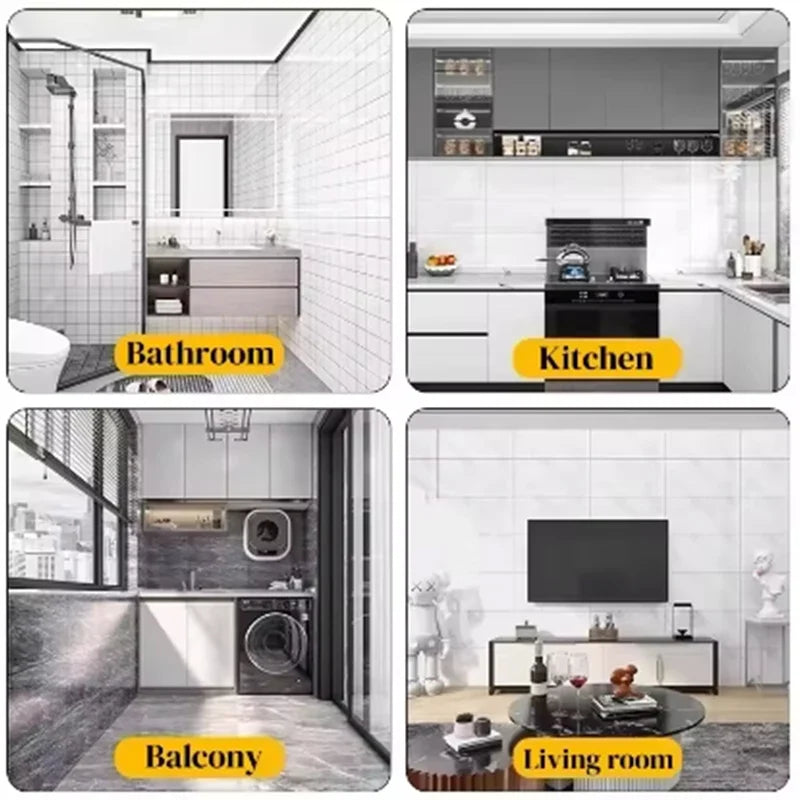 Marble Foam Wall Tile Sticker - Waterproof Self-Adhesive Wallpaper for Bedroom, Living Room & Bathroom