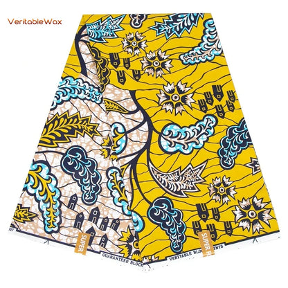 African Ankara Double Print Batik Fabric - Real Wax Patchwork Textile for DIY Sewing, Wedding Dresses & Crafts