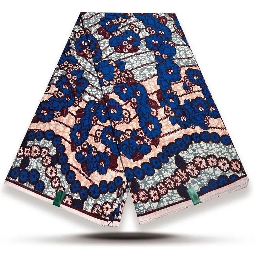 Original African Wax Print Fabric - 6 Yards Soft 100% Cotton Nigerian Ankara Pagne Batik Material