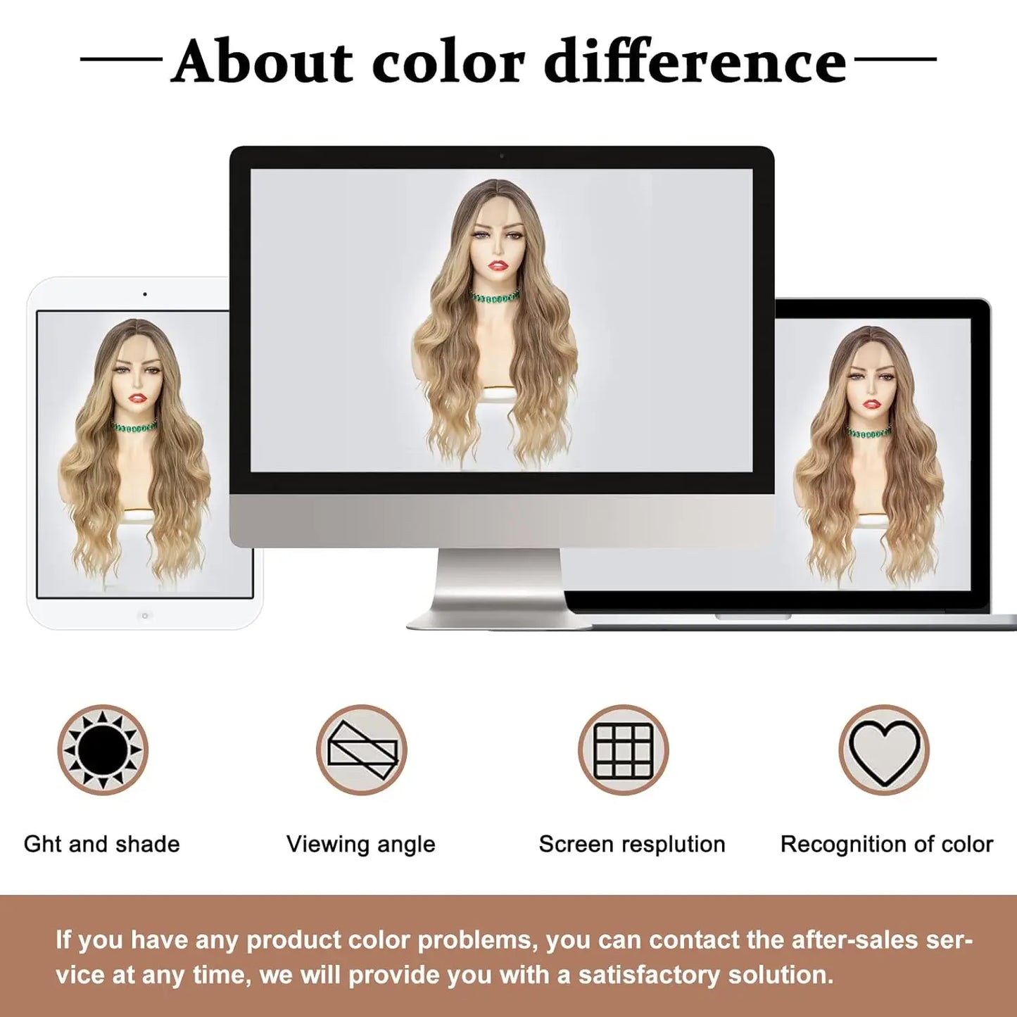 26-Inch Synthetic Ombre Blonde Wavy Wig for Women — Long Middle Part Curly Heat-Resistant Hair Fiber