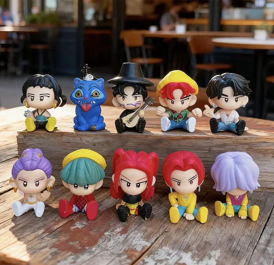 Q Version 10pcs Kpop Demon Hunters Action Figures – Tiger, Rumi, Mira & Zoey Collectible Dolls for Fans