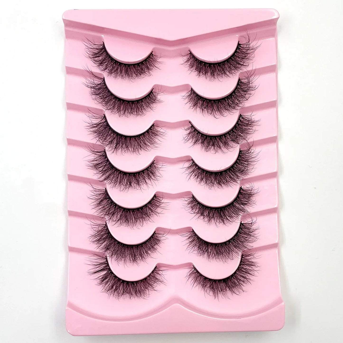 7 Pairs 3D Mink Fur False Eyelashes – Thick Short Dramatic Natural Look Makeup Lashes Wholesale