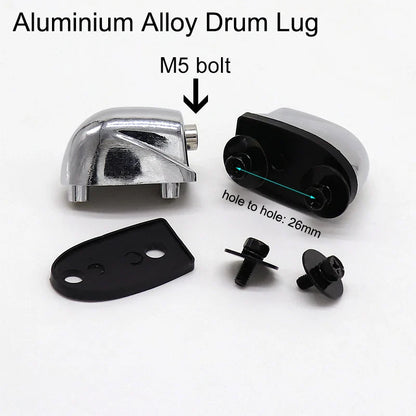 High-Quality Silver Double-Side Snare & Tom Drum Lugs – Includes Screws and Washers