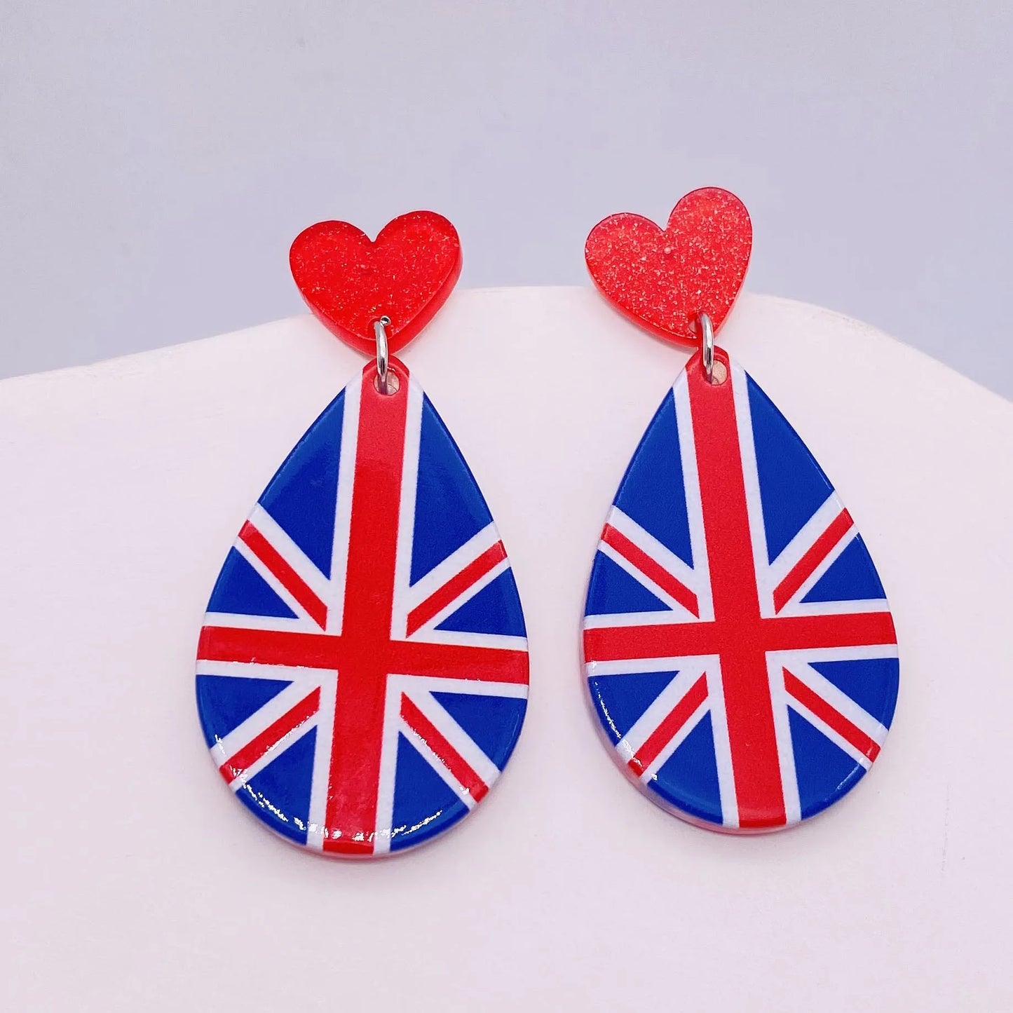Patriotic Sunflower Acrylic Earrings - 4th of July American Flag Jewelry Gifts for Women Independence Day Parties