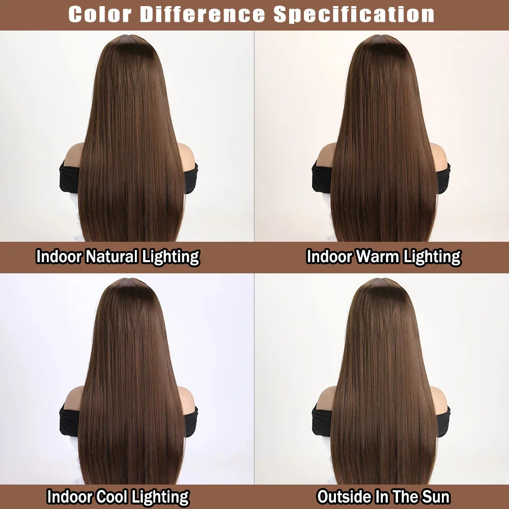 26" Long Straight Synthetic Wig for Women – Colorful Fashion Wig for Daily Wear, Halloween Costume, Party & Cosplay
