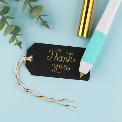USB Hot Foil Pen Set – 0.8mm Heat-Active Gold Foil Pen for Paper, Leather, DIY Scrapbooking & Cards