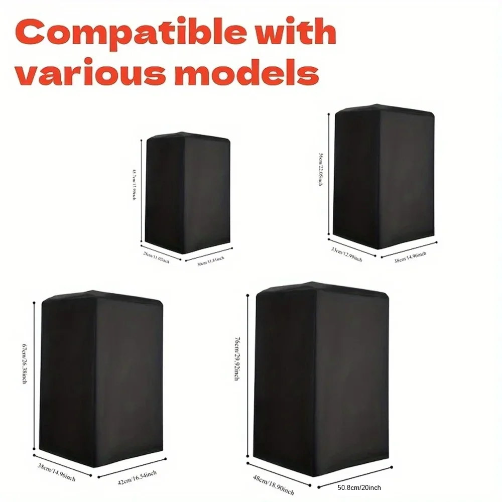 Durable Black 210D Oxford Speaker Cover – Water & Dust Resistant Protective Case for Home Theater & Outdoor Sound Systems, Multiple Sizes Available