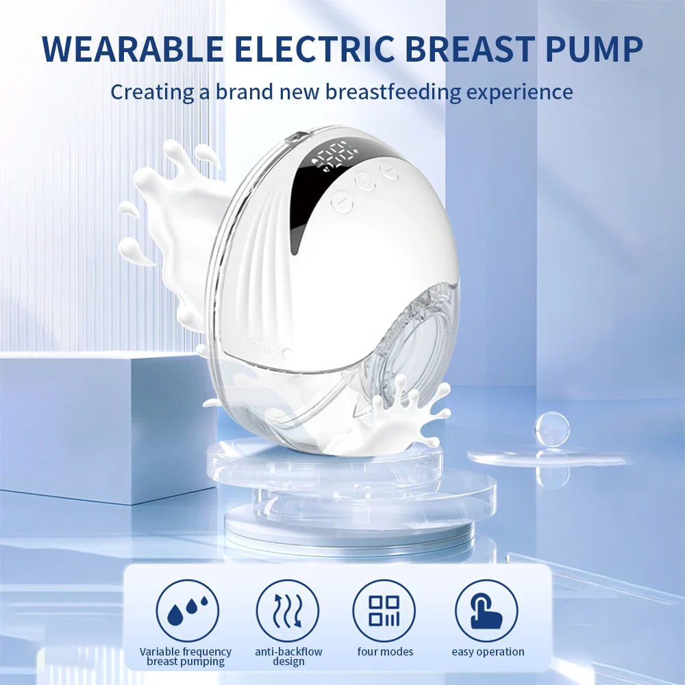 Hands-Free Electric Breast Pump — Wearable Lightweight Milk Collector with LED Display, 4 Modes & 12 Levels