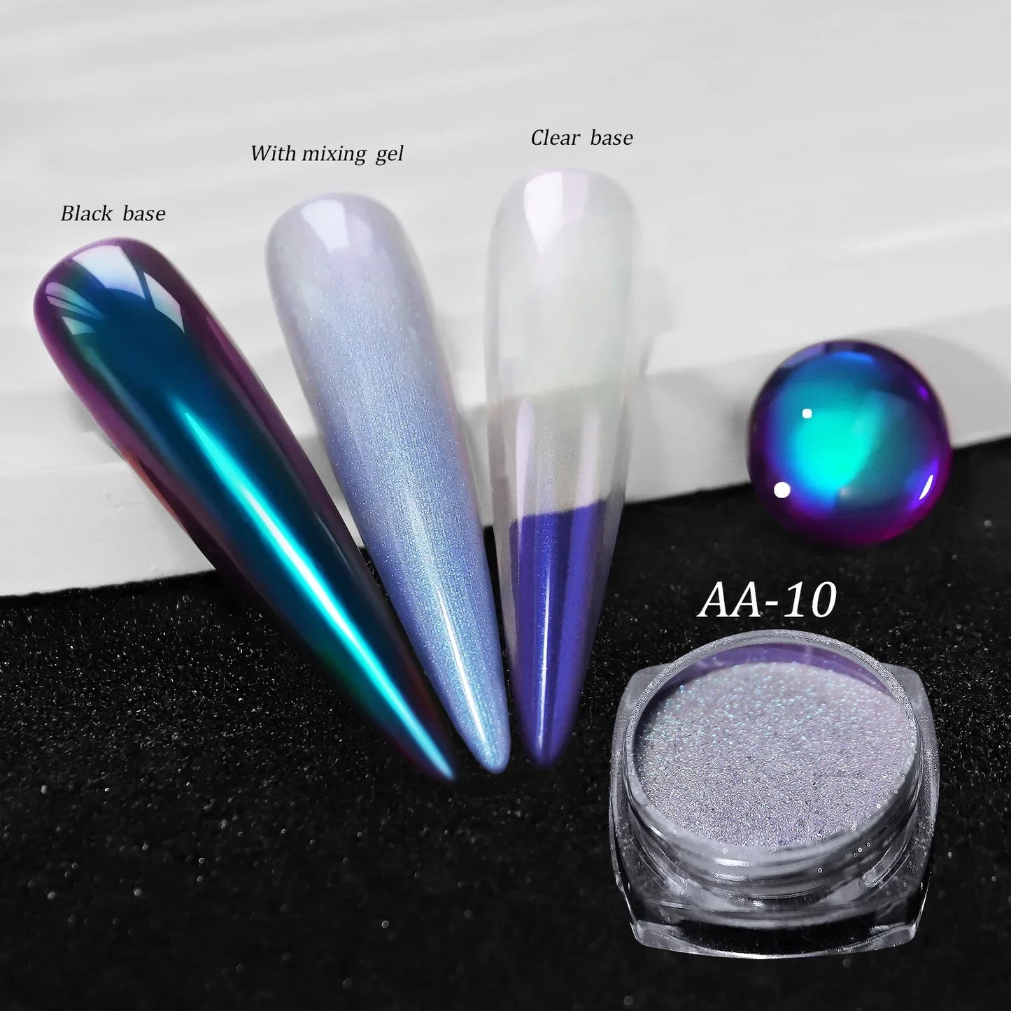 Chameleon Magic Mirror Nail Powder - Holographic Diamond Glitter Pigment for UV Gel Manicure & DIY Nail Art