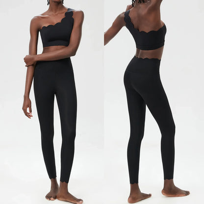 2PCS Women’s Seamless Yoga & Fitness Set – Sports Bra with Leggings & Gym Shorts Workout Outfit