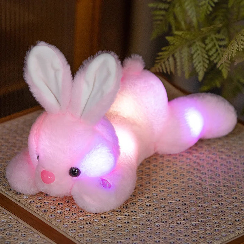 Luminous Cartoon Rabbit Plush Toy - Cute Soft Glowing Stuffed Doll Pillow Gift for Kids & Home Decor
