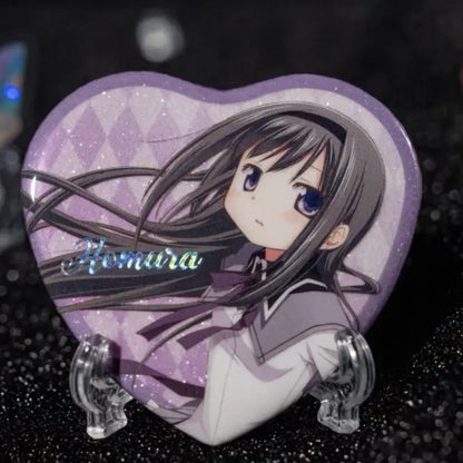 Madoka Magica Anime Cosplay Brooch - Metal Heart Backpack Pin Badge