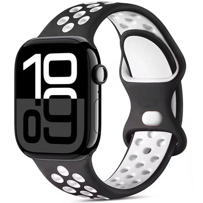 Silicone Apple Watch Strap - Breathable Wristband for Watch 11/10/9/8/7 Ultra 3/2 SE Series 49mm-41mm