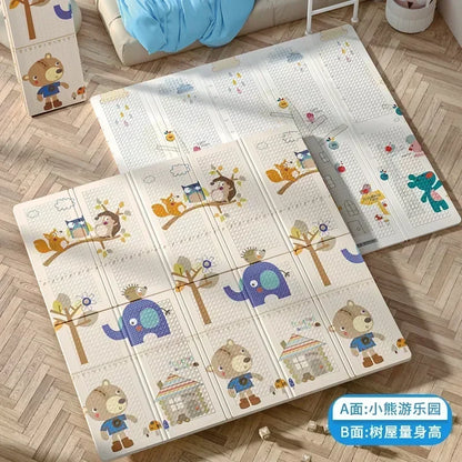 Foldable Children’s Play Mat – XPE Foam Baby Blanket, Soft Crawling Floor Pad, Activity Rug with Carry Bag