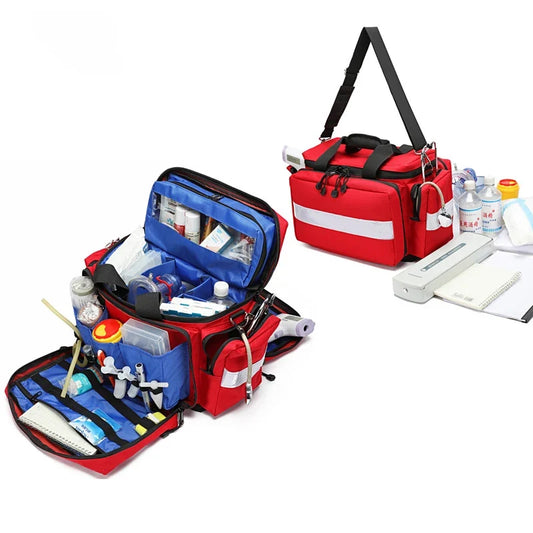 Outdoor Emergency First Aid Kit Bag - Waterproof Reflective Medical Rescue Backpack With Large Capacity Multi-Pocket Storage