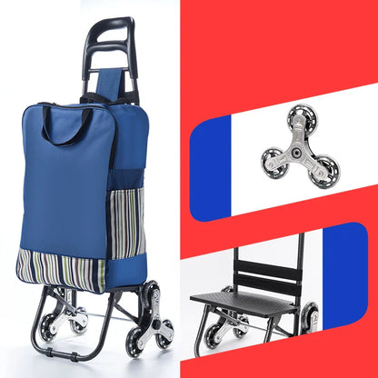 Lightweight Folding Grocery Shopping Trolley – Hand-Pull Cart for Household & Outdoor Travel