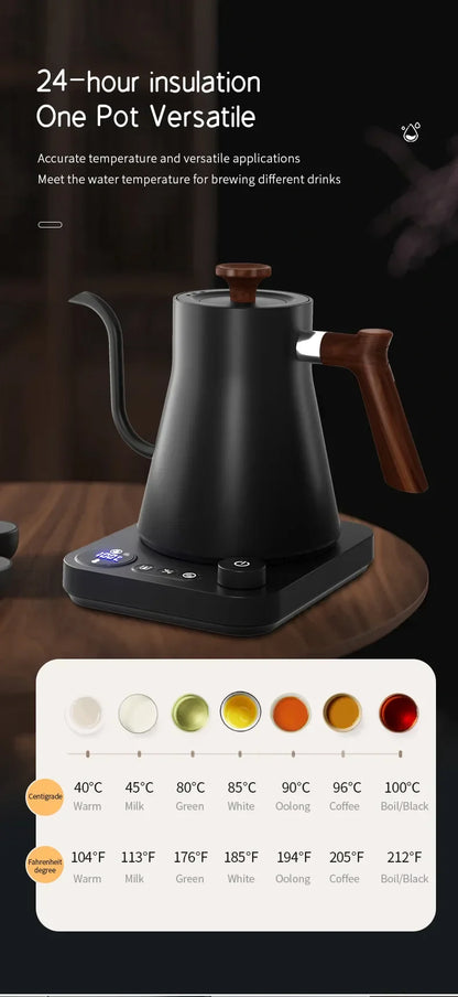 1200W Electric Gooseneck Kettle - Intelligent Constant Temperature Control Coffee & Tea Pot, Portable Hand Brewed Kettle