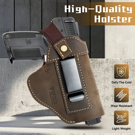IWB/OWB Leather Holster for Glock & Taurus Pistols – Concealed Carry Gun Holster for Multiple Models
