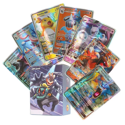 60/100PCS English Pokémon Shining Trading Cards Set – MEGA GX VMAX VSTAR EX Collection Cards for Kids Gift & Play