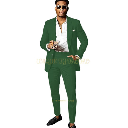 Men's Brown 2 Piece Suit - Shawl Collar Single Breasted Tuxedo Blazer & Pants Set For Wedding, Business & Formal Events