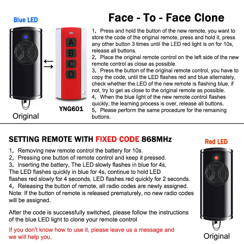 HORMANN 868MHz Remote Control – Compatible with HSE4, HSE2, HS5, HS4, HS1 Garage Door & Gate Openers